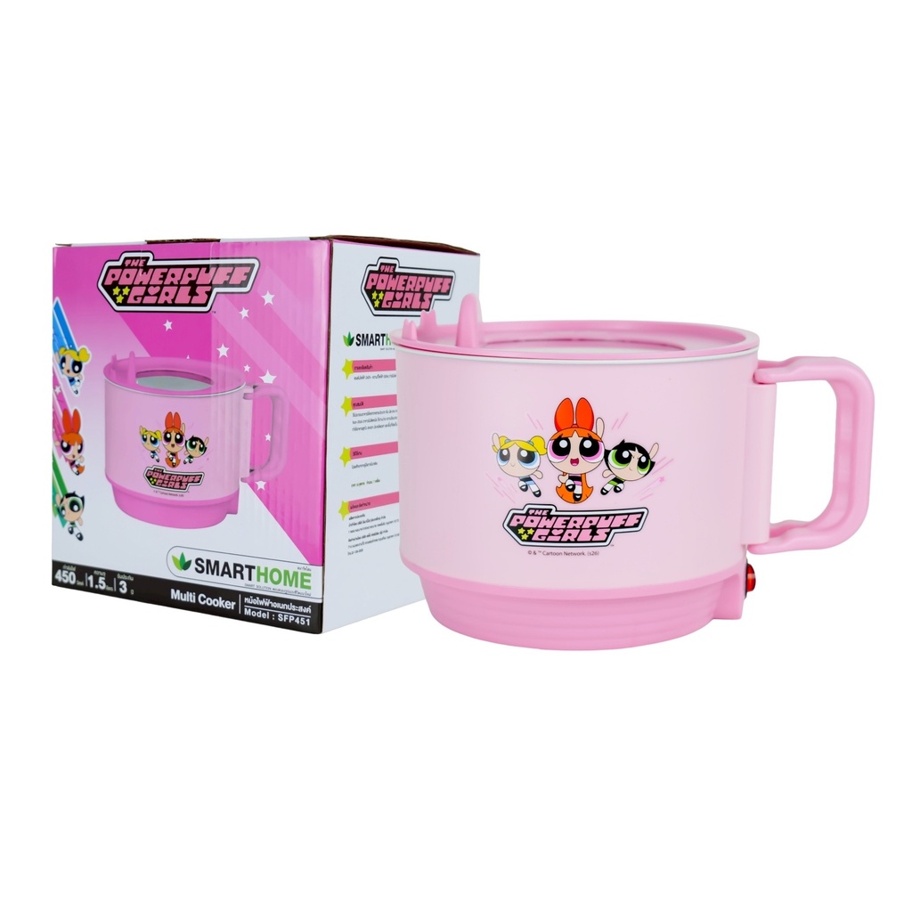SMARTHOME หม้อไฟฟ้า ลาย Powerpuff Girls ขนาด 1.5 ลิตร รุ่น SFP451 PINK