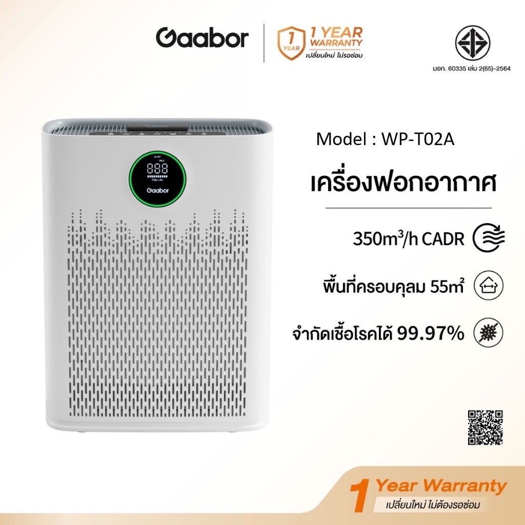 เครื่องฟอกอากาศ กำจัดกลิ่นและฝุ่นได้ดี​ รุ่น​ WP-T02A