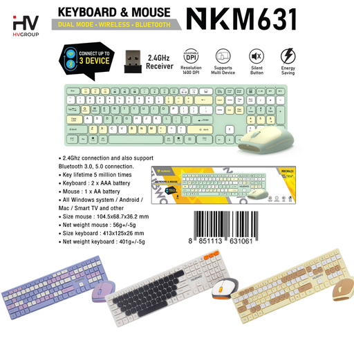 [NKM631] ชุดคีย์บอร์ดและเม้าส์ รุ่น NKM631